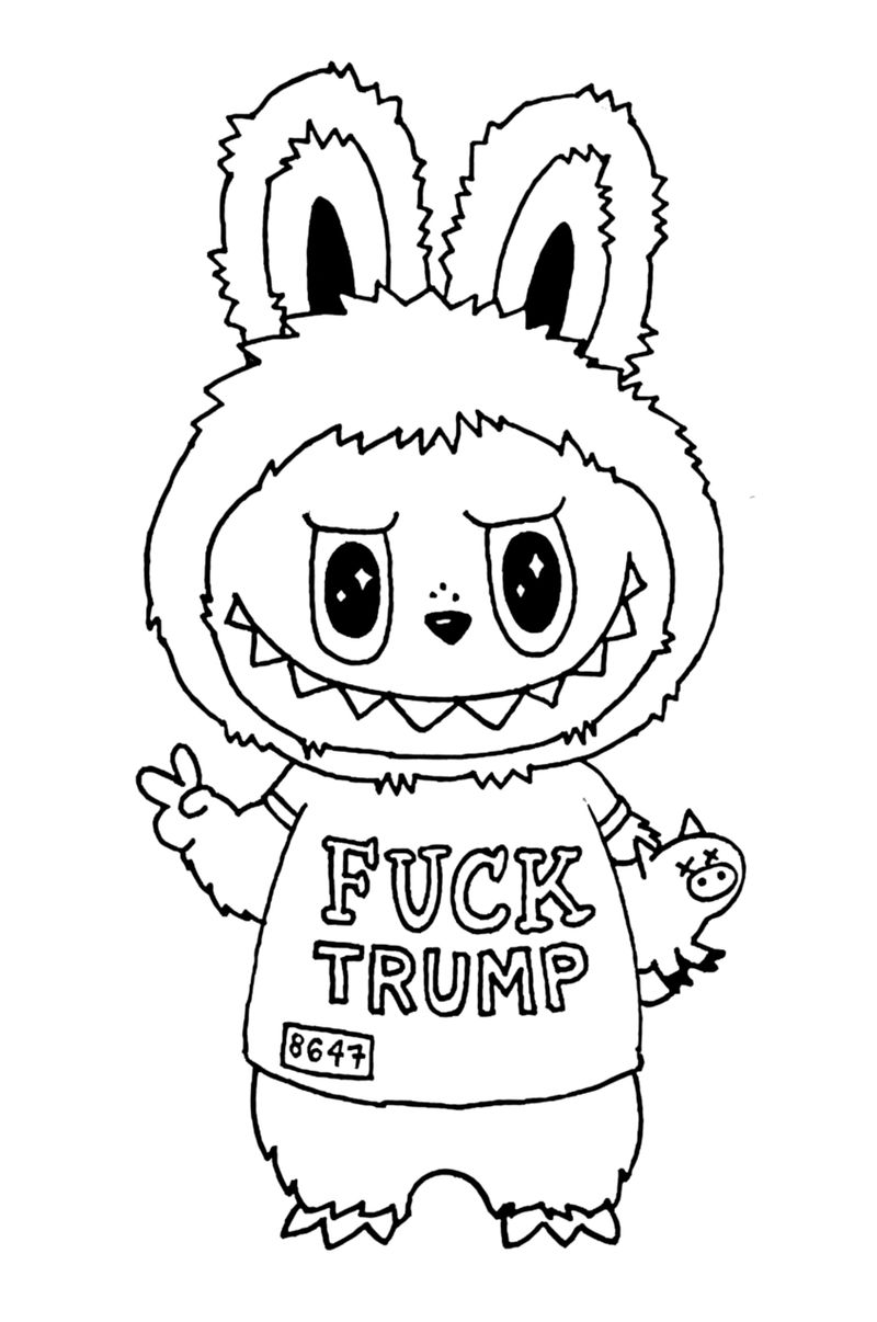 Labubu with Fuck Trump Shirt