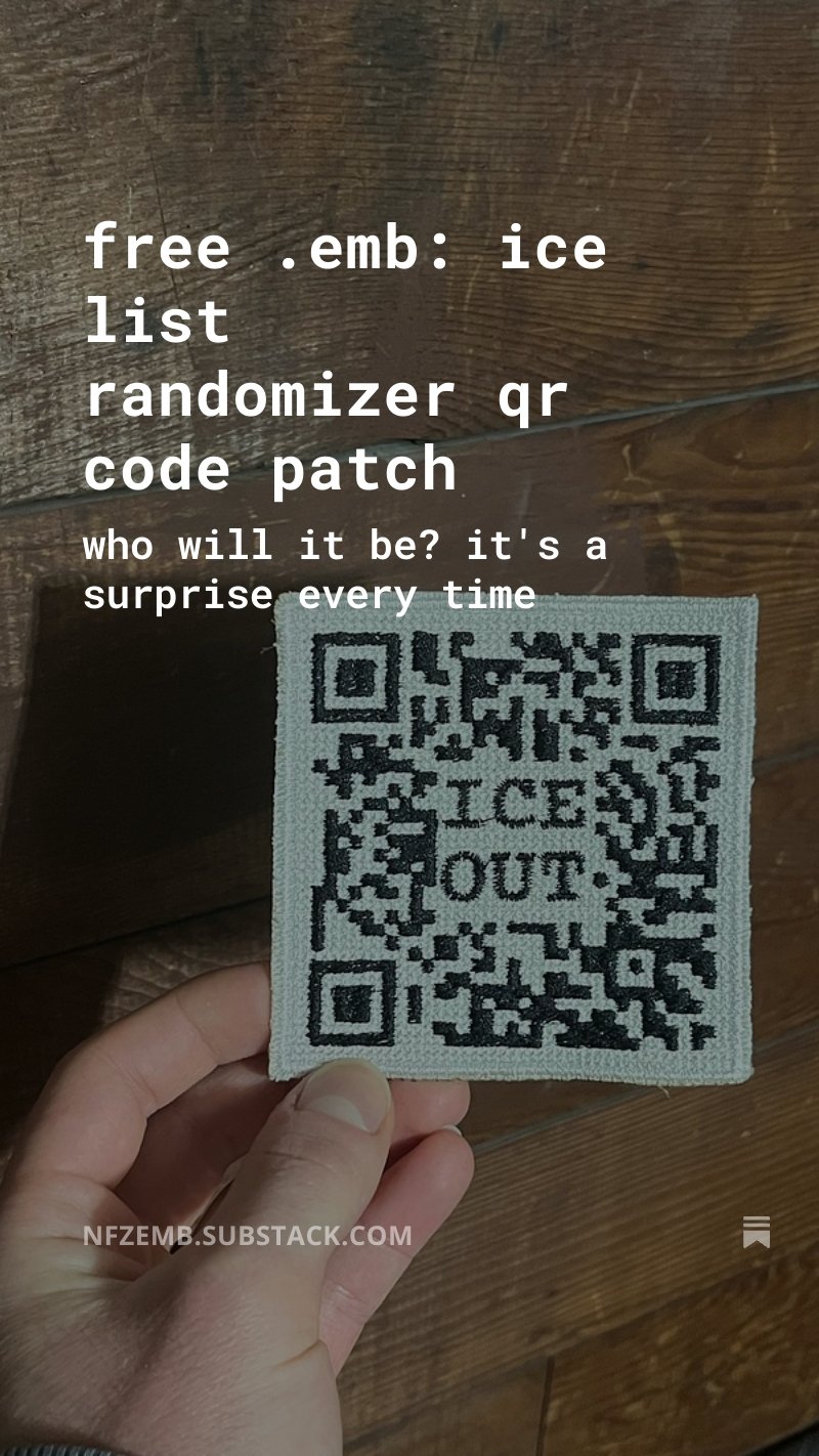 ICE List QR Code Patch